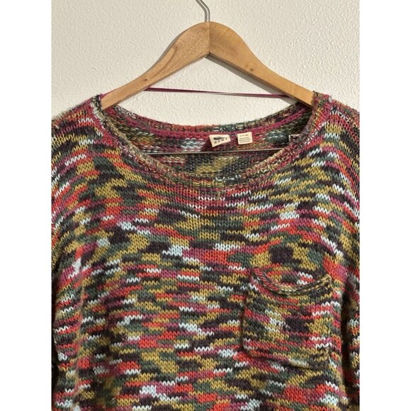 Roxy Women’s Cropped Multicolor Wool Blend Sweater Long Sleeve Size Small - Picture 3 of 9